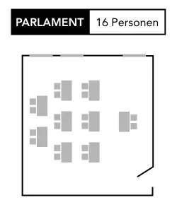 Raum Hubertus 7 Hubertus Parlament Meetingraume Skizze